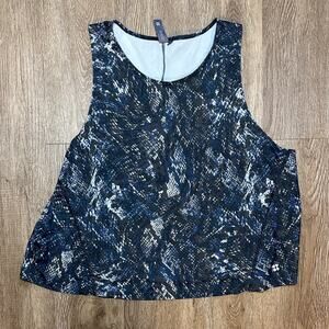 Sweaty Betty Blue Snake Print Open Back Activate Tank Top Size Large
